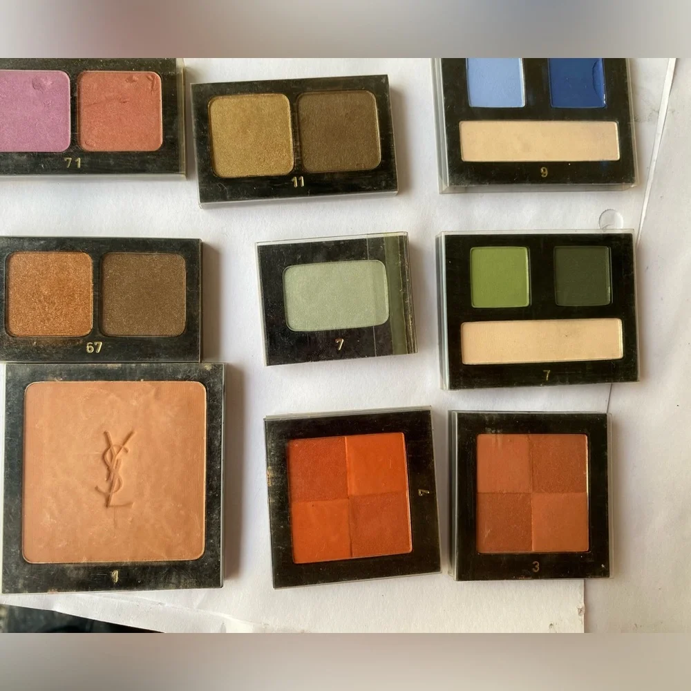 Vintage 90s YSL Makeup Tester Bundle Sanofi Era Eyeshadow Blush Foundation - Picture 2 of 6